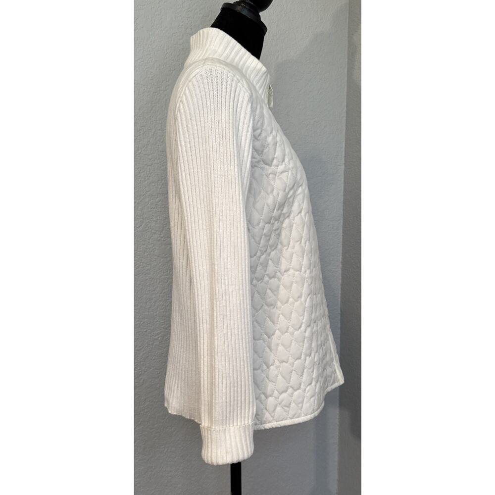For Cynthia Women's Size XL Winter White Puffer Jacket Cardigan Long Sleeve - Picture 5 of 14